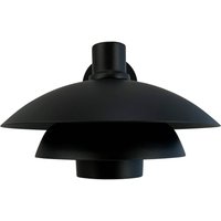 Dyberg Larsen Morph outdoor wall lamp, Ø 30 cm, black, metal