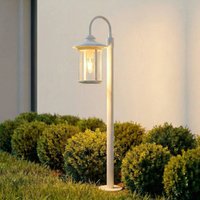 Lindby Zayn path light, white, glass, height 109 cm, IP65