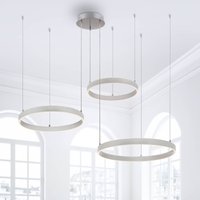 JUST LIGHT. GmbH Lilluti LED pendant light, silver, iron, aluminium, 3 rings