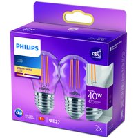 Philips LED-lampa E27 P45 4,3W filament 2 700 K