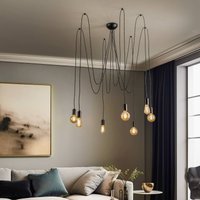 Nowodvorski Lighting Spider pendant light in black, 7-bulb