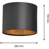 HELAM Lampskärm Alba, Ø 20 cm, E27, svart/guld
