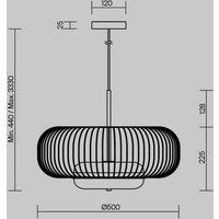 Maytoni, suspension LED Levitation, Ø 50 cm, couleur laiton