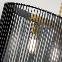 Quintiesse Linara hanging light, black/brass, five-bulb