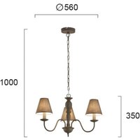 Viokef Lustre Fatima, gris, à 3 lampes