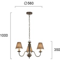 Viokef Ljuskrona Fatima, grå, 3 lampor