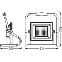 Lampe de travail rechargeable à LED OSRAM, 30 W, orange, IP44, 4 000 K
