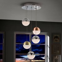 Schuller Valencia Suspension LED Sphere, multicolore, à 5 lampes
