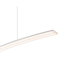 LED-hængelampe Sira, længde 130 cm, aluminiumfarvet metal, CCT