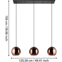 EGLO Stars Of Light Hänglampa Cordoba, 3 lampor, lång, koppar