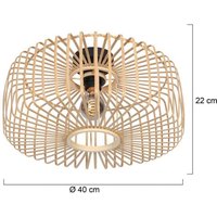 Steinhauer Taklampa Bloeba, Ø 40 cm, trä, natur, E27