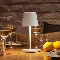 Sigor Lampe de table LED rechargeable Nuindie mini, USB-C, blanc, IP54, intensité