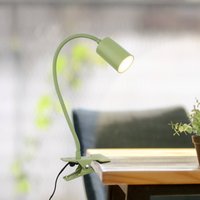 Briloner Fleks LED clip-on light, lime green, flexible, metal