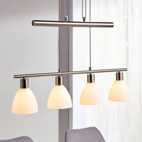 Lindby hänglampa Simeon, nickelfärgad, glas, 73 cm, E14