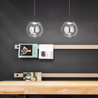 Fabas Luce Suspension LED Ariel, à 1 lampe, Ø 25cm, verre, variateur d'intensité, CCT