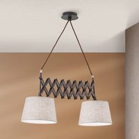 ORION Factory hanging light with scissor pulley 2-bulb