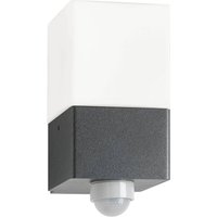 LCD Linus outdoor wall light, graphite, sensor, stainless steel, glass, E27