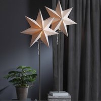 STAR TRADING Moa decorative light, star and lampshade, oak base