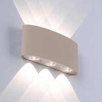 Paul Neuhaus LED-utomhusvägglampa Carlo, 17 cm, sandfärgad