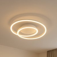 FISCHER & HONSEL LED-taklampa HOLY, sand, Ø 49 cm, fjärrkontroll, CCT, dimbar