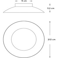 Lucide Plafonnier LED Foskal laiton, Ø 21,5 cm