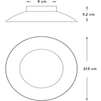 Lucide LED-taklampa Foskal mässing, Ø 21,5 cm