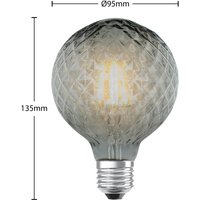 Lucande LED bulb E27 G95 4W 1,800K dimmable smoke