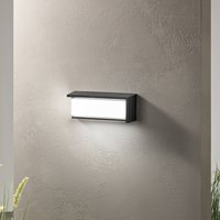 INTEC LED-utomhusvägglampa BLOCK, svart, 32 cm plast, CCT