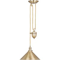 Elstead Hänglampa Provence, höjdjusterbar, mässing