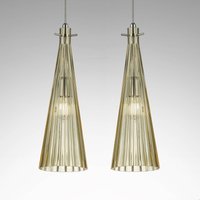 Selène Hänglampa Costa Rica, 2 lampor, bärnsten