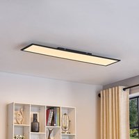 Lindby LED panel Lamin, black, 120cm, CCT, dimmable, remote control
