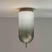 OLEV LED-taklampa Curuba, brun, glas, höjd 40 cm 2 700 K