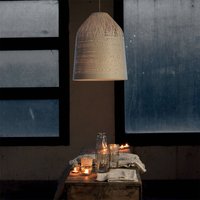 Karman Black Out outdoor hanging light, Ø 50 cm, white