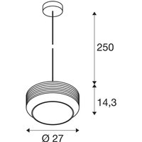 SLV Pantilo Rope 27 hanging light, black/grey/silver glass Ø 27 cm