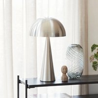Hübsch Mush Tall table lamp, brushed nickel-coloured, iron