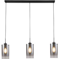 Freelight Ventotto hängande lampa, svart/rök, längd 105 cm, 3 lampor.