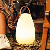 FH Lighting Ruby LED rechargeable table lamp, Ø 18 cm, white, IP44, RGB dimmable