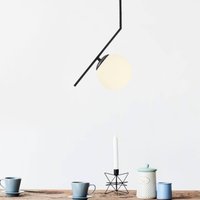 Opviq Suspension Dolunay 143-AV, noir, un abat-jour en verre