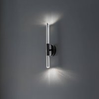 SIGMA Vägglampa Sopel Lux, 2 lampor, svart/silver, höjd 38 cm