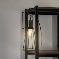 Lindby Tischleuchte Tharion, schwarz, Metall, Ø 15,4 cm