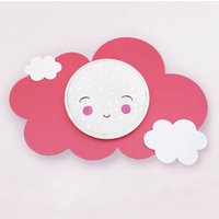 Elobra LED-vägglampa bildmoln Starlight Smile, rosa