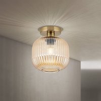 ORION Taklampa Carneval, bärnstensfärgad, Ø 20 cm, glas, E27