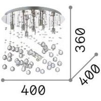 Ideallux Ideal Lux plafonnier Moonlight chrome métal cristal à 8 lampes