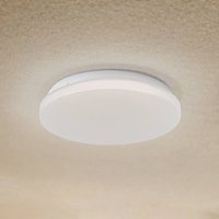 Lindby Kirkola LED outdoor ceiling light, 4000 K, Ø 26 cm, white