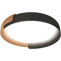 kdln Plafonnier LED Dala, gris foncé/cuivre, Ø 58 cm, à intensité variable