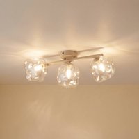 TK Lighting Lava ceiling light, 3-bulb, 50 cm long, sand/cognac, G9