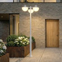 Lucande Toras LED outdoor light, light grey, 3-bulb, CCT dimmable