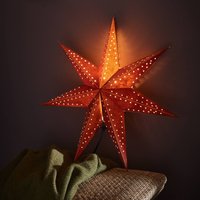Markslöjd Embla hanging star, Ø 45 cm, velvet look, brown