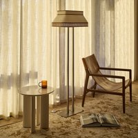 MARKET SET Floor lamp Square, cream, textile, E27