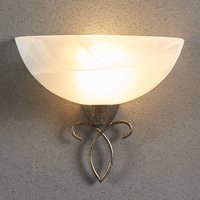 Lindby Mohija wall light, 25 cm, black/gold, glass, E27
